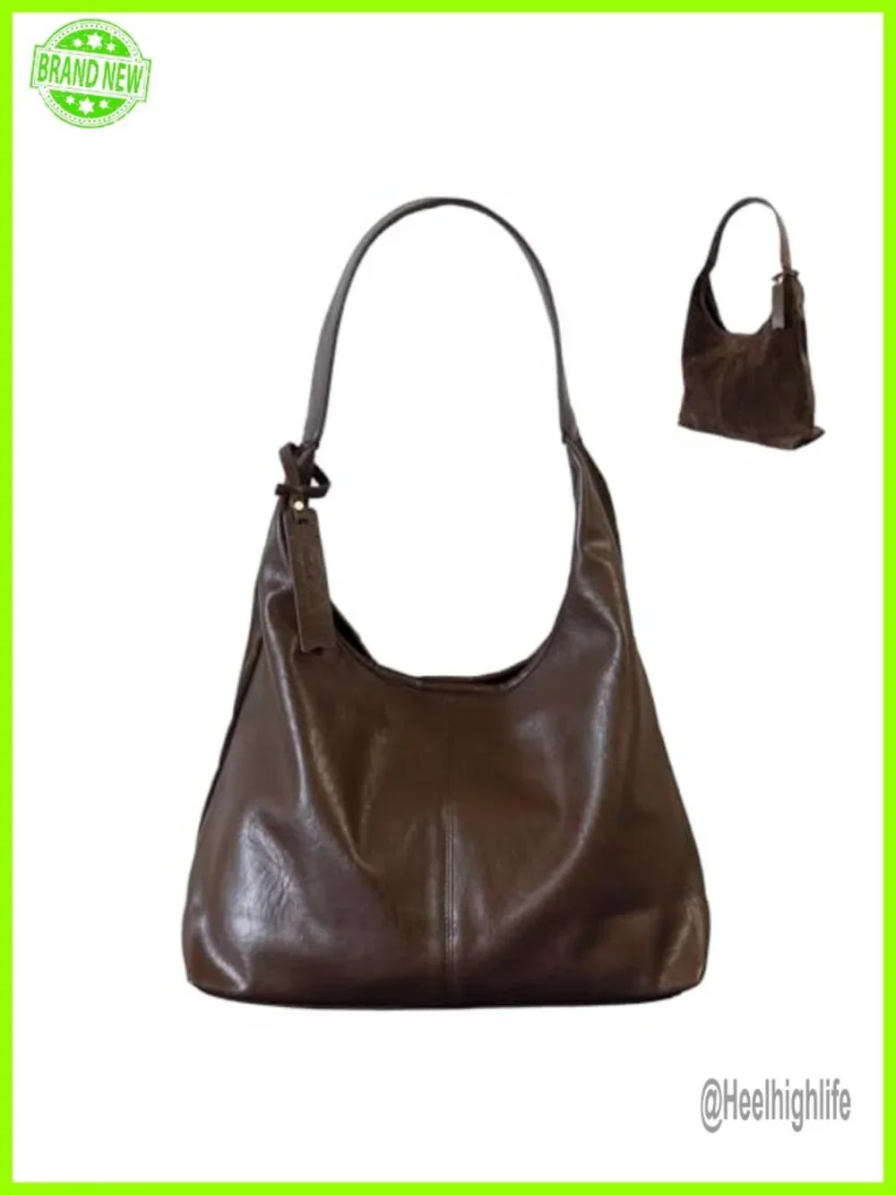 Large Capacity PU Leather and Suede Hobo Tote Bag with Interior Pockets